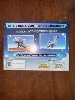 Shiny Miraidon Koraidon Code GameStop Pokemon - Physical PROMO Card- Unused Code - Image 1