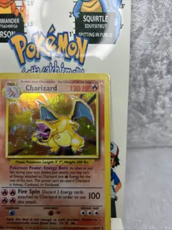 BASE SET CHARIZARD 4/102 POKEMON HOLO RARE HP-MP - Image 2