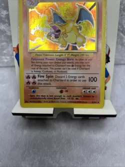 BASE SET CHARIZARD 4/102 POKEMON HOLO RARE HP-MP - Image 3