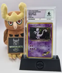 Rocket's Mewtwo 150 Holo Swirl Gym Challenge Japanese Graded (ACE 6) Pokemon - Image 1