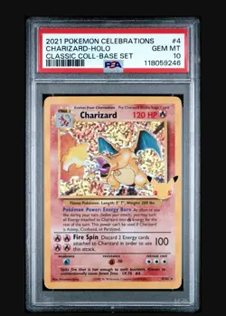 Pokemon 2021 Celebrations Charizard Holo Classic Collection Base Set #4/102 - Image 1