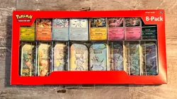 SET OF 2 Costco Pokemon TCG Scarlet & Violet Prismatic Evolutions Mini Tin 8Pack - Image 1