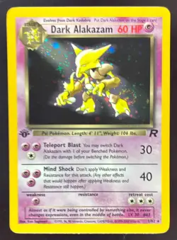2000 Pokemon Team Rocket First Edition #1/82 Dark Alakazam Holo - Image 1