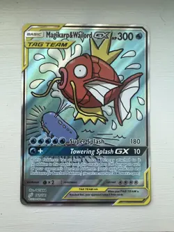 Magikarp & Wailord GX Alternate Full Art 161/181 Sm-Team Up Holo LP Pokemon TCG - Image 1