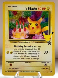 Pokemon ______'s Pikachu 24/53 Celebrations Classic Collection 25th Anniv Stamp - Image 2