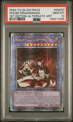 Yu-Gi-Oh House Dragonmaid 2024 Quarter Century Secret Rare #RA03-EN037 PSA 10 - Image 1