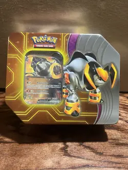 EMPTY Pokemon TCG Tin With Iron Boulder Card And Others - Image 1