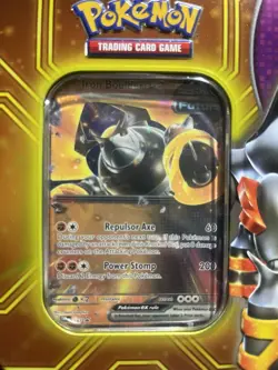 EMPTY Pokemon TCG Tin With Iron Boulder Card And Others - Image 2