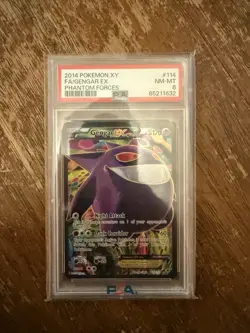 2014 Pokemon XY Gengar EX #114 Phantom Forces PSA 8 Card - Image 1