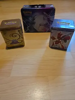 Empty Pokemon Collectable Tins Lot Of 3 Pre-owned - Image 1