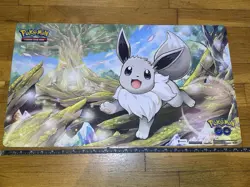 Pokemon GO Radiant Eevee Play Mat TCG Rubber Anti Slip Nintendo Authentic 24x13 - Image 1