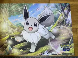 Pokemon GO Radiant Eevee Play Mat TCG Rubber Anti Slip Nintendo Authentic 24x13 - Image 3