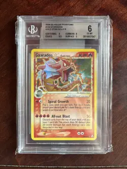 2006 Pokemon EX Holon Phantoms Gyarados #102 Gold Star Holo Rare BGS 6 High Subs - Image 1