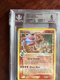 2006 Pokemon EX Holon Phantoms Gyarados #102 Gold Star Holo Rare BGS 6 High Subs - Image 3