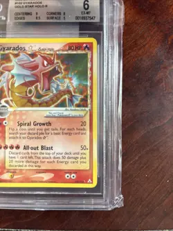 2006 Pokemon EX Holon Phantoms Gyarados #102 Gold Star Holo Rare BGS 6 High Subs - Image 5