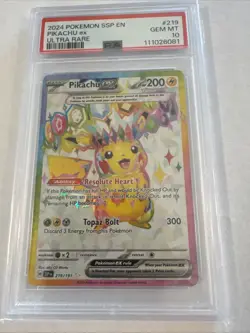 2024 Pokemon Pikachu EX Surging Sparks Ultra Rare 219/191 PSA 10 - Image 3