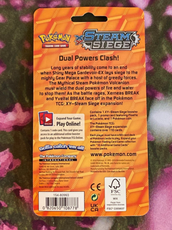 Pokemon XY Steam Siege Blister Card Pack with Lucario Promo Mew Coin NEW - Image 2