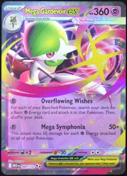 Pokemon TCG Mega Gardevoir ex 060/132 2025 Mega Evolution Double Rare Card - NM - Image 1