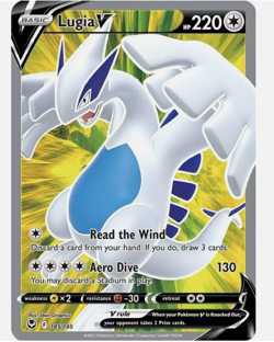 Lugia V - 185/195 - Pokemon Silver Tempest Sword & Shield Full Art Card NM - Image 1