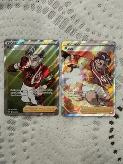 Pokemon TCG Kabu Sword & Shield Era 2 Card Full Art Trainer Lot NM - Image 1