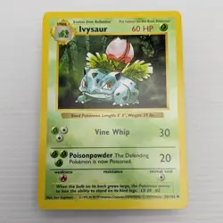 LP-NM Ivysaur Shadowless Pokemon Card Base Set Uncommon 30/102 WOTC 1999 - Image 1