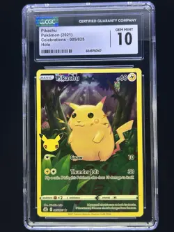 CGC 10 Pokemon Pikachu 005/025 Celebrations Full Art PSA Gem Mint Card 25th - Image 1