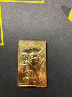 Pokemon 23k Gold Plated Pikachu Card 1999 Nintendo Burger King DAMAGED - Image 1