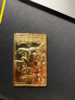 Pokemon 23k Gold Plated Pikachu Card 1999 Nintendo Burger King DAMAGED - Image 2