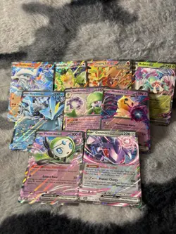 Lot Of 9 Rare holo EX, V, and Vmax Pokemon Cards - a14 - Image 1