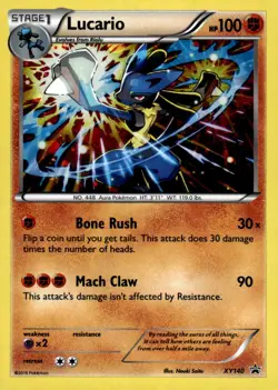 2016 Pokemon Black Star Promo Stage One Lucario XY140 HOLO - Image 1