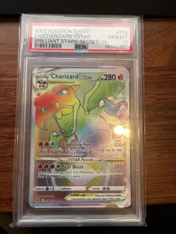 2022 Pokemon Brilliant Stars Charizard VSTAR 174/172 Secret Full Art PSA 10 - Image 1