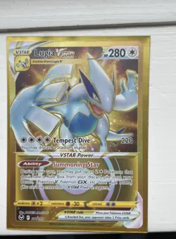 Lugia VSTAR 211/195 Gold Holo Full Art Secret Rare Pokemon Silver Tempest M - Image 1