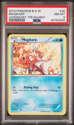2013 POKEMON B&W LEGEND TREASURES #30 MAGIKARP PSA 8 - Image 1