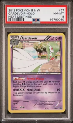 2012 POKEMON B&W NEXT DESTINIES #57 GARDEVOIR-HOLO PSA 8 - Image 1