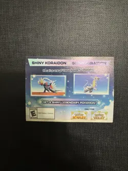 Pokemon Scarlet & Violet Shiny Koraidon Or Miraidon GameStop Exclusive Code - Image 1