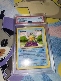 Pokemon TCG PSA 6 Squirtle 63/102 Shadowless Base Set 1999 Common EX-MT - Image 2