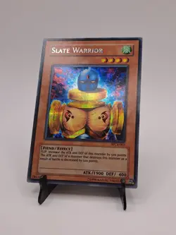 Yugioh Slate Warrior WC4-003 Secret Rare Promo LP / Slight Bend - Image 1