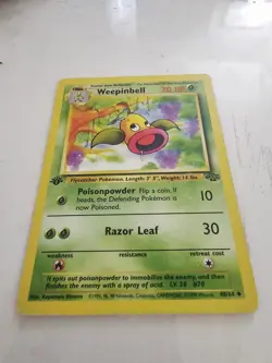 Weepinbell - 1ST EDITION - JUNGLE SET card # 48/64 - Vintage 1999 Pokemon - NM - Image 2