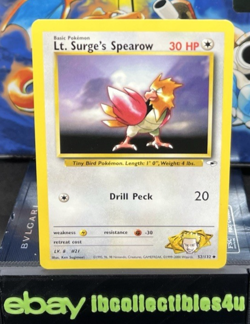 Pokemon Card 52/132 Lt Surge's Spearow Gym Heroes Uncommon Wotc 2000 N/Mint F/S - Image 1