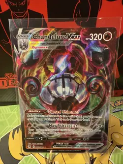 Pokemon TCG Chandelure VMAX Fusion Strike Holo Ultra Rare Card 040/264 - Image 1