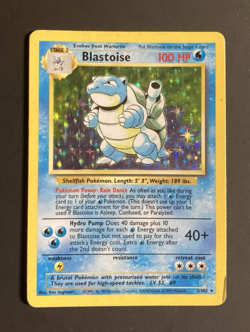 Pokemon TCG Blastoise Base Set Holo Unlimited Rare Card 2/102 WOTC 1999 MP - Image 1