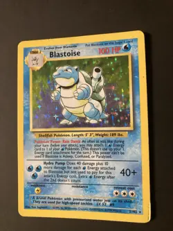 Pokemon TCG Blastoise Base Set Holo Unlimited Rare Card 2/102 WOTC 1999 MP - Image 3