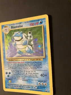 Pokemon TCG Blastoise Base Set Holo Unlimited Rare Card 2/102 WOTC 1999 MP - Image 4