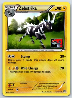 Zebstrika (League Promo) Black White 042/114 Pokemon Card LP - Image 1