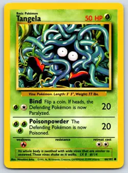 Tangela - Base Set (Shadowless) 066/102 Pokemon Card NM - Image 1