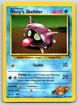 Misty's Shellder - Gym Heroes 089/132 Pokemon Card MP - Image 1