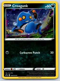 Croagunk (Cosmos Holo) - Lost Origin Blister Promo SWSH245 Pokemon Card LP - Image 1