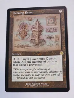 MTG - Keening Stone Schematic RETRO FRAME - Brother's War Artifacts - Image 1