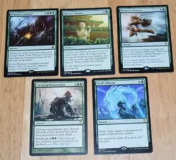 MTG Rare Green 5x Sorcery Praetor's Counsel, Harvest Season, Soul's Majesty - Image 1