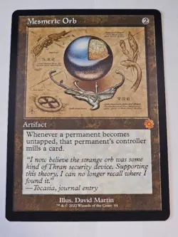 MTG - Mesmeric Orb Schematic RETRO FRAME - Brother's War Artifacts - Image 1